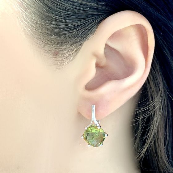 Серебряные серьги с султанитом 8.317ct