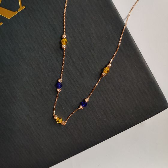 Золотое колье с фианитами 2ct