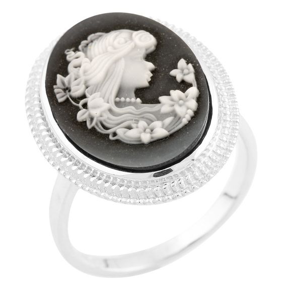 Серебряное кольцо с перламутром, емаллю