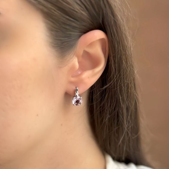 Срібні сережки з аметистом 3.307ct