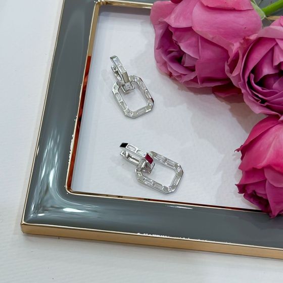 Silver Earrings with Fianites