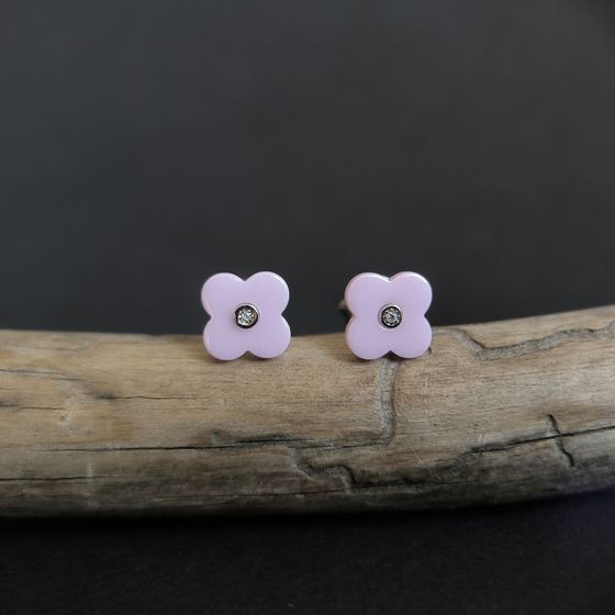 Silver earrings with ceramics