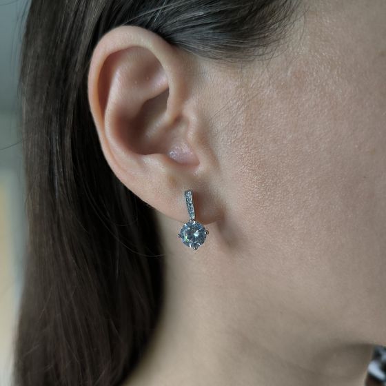 Срібні сережки з фіанітами