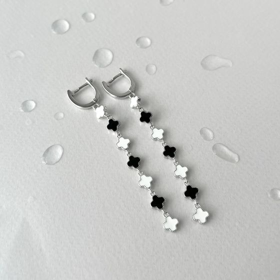 Срібні сережки з емаллю