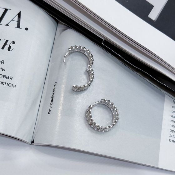 Silver earrings without stones