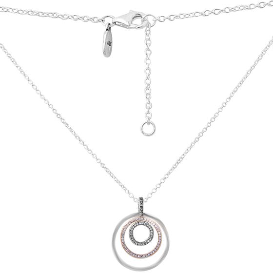 Silver necklace with phianites