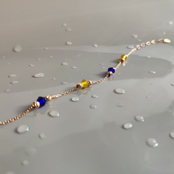 Золотой браслет с фианитами 2ct