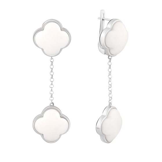 Silver earrings with ceramics