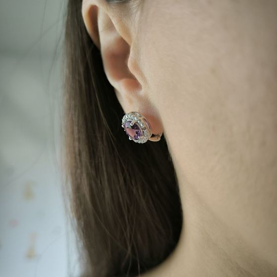 Silver earrings with amethyst 4.166ct
