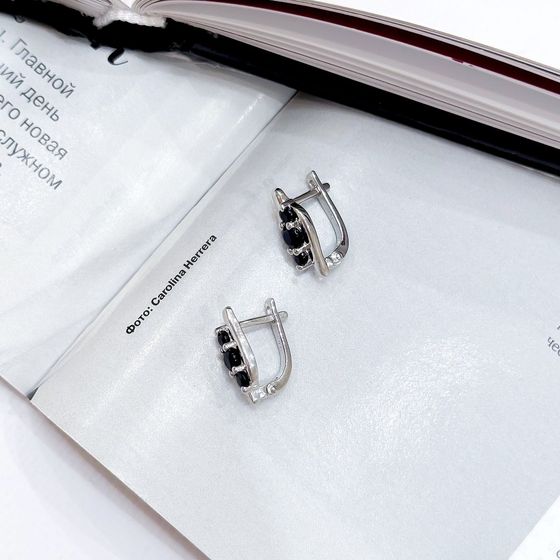 Срібні сережки з сапфіром 1.65ct