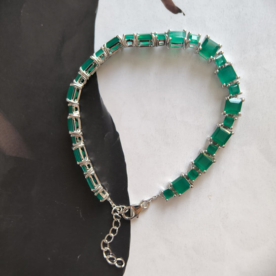 Silver bracelet with agate 10.506ct