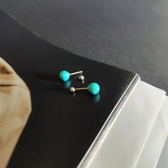 Серебряные серьги с бирюзой