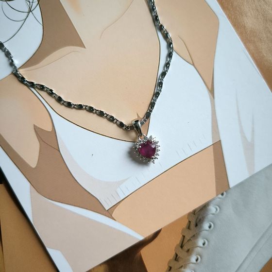 Серебряная подвеска с рубином 1.433ct