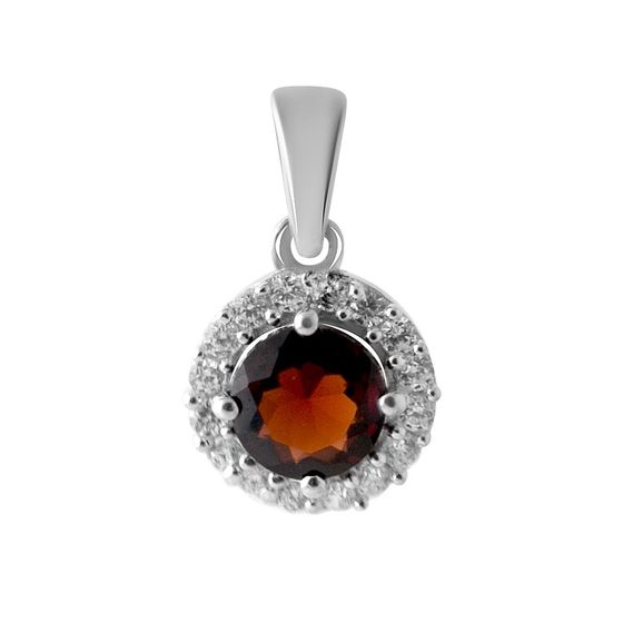 Silver pendant with a 0.855-carat garnet