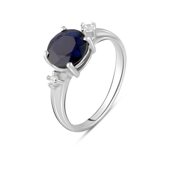Silver ring with sapphire 2.332ct