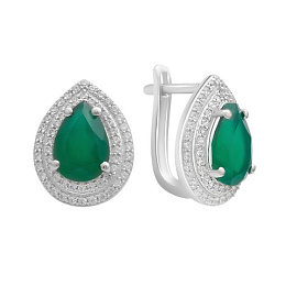 Серебряные серьги с агатом