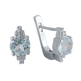 Серебряные серьги с топазом 3.61ct