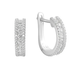 Silver Earrings with Fianites