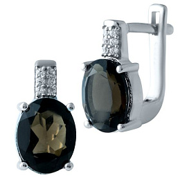 Срібні сережки з раухтопазом (димчастим кварцом) 4,407 карата