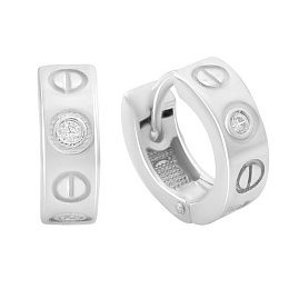 Срібні сережки з фіанітами