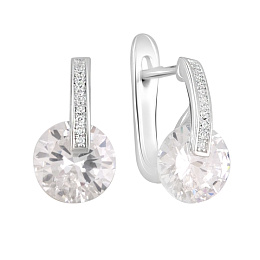 Срібні сережки з фіанітами