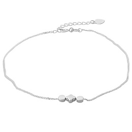 Silver leg bracelet without stones