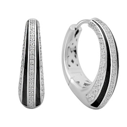 Silver earrings with phianites, semallu