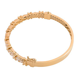 Gold bracelet with 0.64 ct cubic zirconia