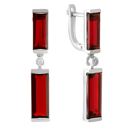 Срібні сережки з гранатом nano 9,703 карата