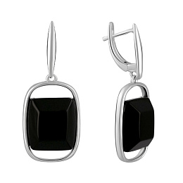 Silver earrings with onyx 23.175ct