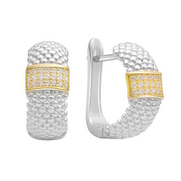 Silver Earrings with Fianites