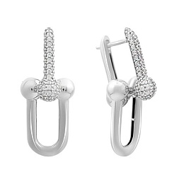 Срібні сережки з фіанітами 0.88ct