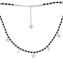 Silver necklace with spinel