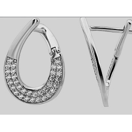 Золотые серьги с фианитами 0.74ct