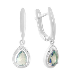 Серебряные серьги с мистик топазом 1.06ct
