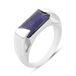 Silver ring with sapphire 3.392ct