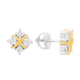 Silver earrings with Phianites