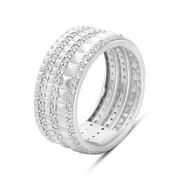Silver ring with cubic zirconia