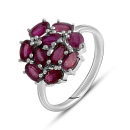 Silver ring with ruby 3.65ct