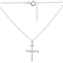 Silver necklace with phianites