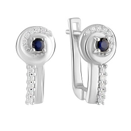 Срібні сережки з сапфіром 0.358ct