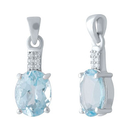 Silver pendant with a 2.951-carat topaz