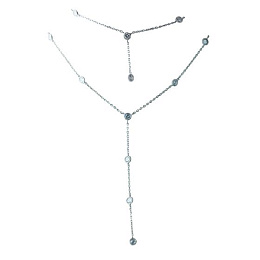 Silver necklace with phianites