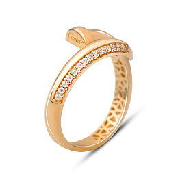 Gold ring with 0.14ct phianites