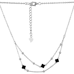 Silver necklace with onyx