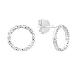 Срібні сережки з фіанітами