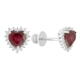 Серебряные серьги с рубином 2.867ct