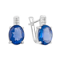 Silver earrings with tanzanite nano