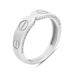 Silver ring with cubic zirconia
