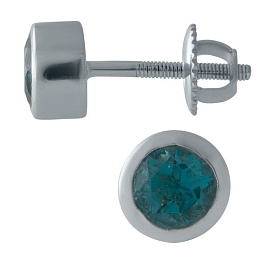 Silver Earrings with London Blue Topaz (0.7 ct)